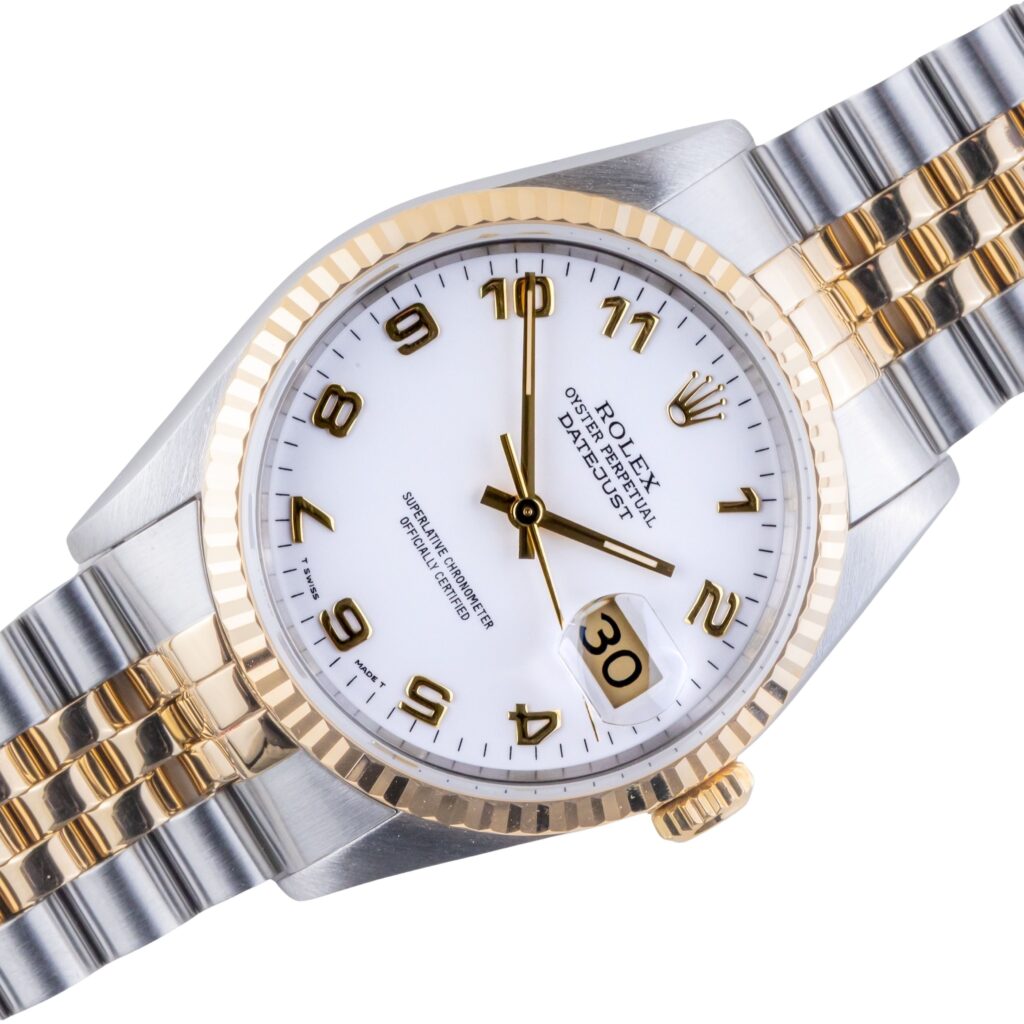 Rolex Oyster Perpetual Datejust White Arabic 16233 1993 (Vollständiger Satz)