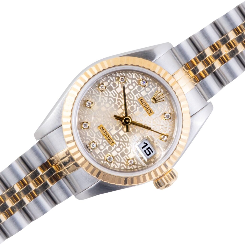 Rolex Lady-Datejust Silver Logo Diamond 69173 1993 (Volledige Set)